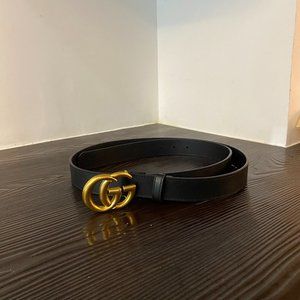 Gucci black leather men's belt